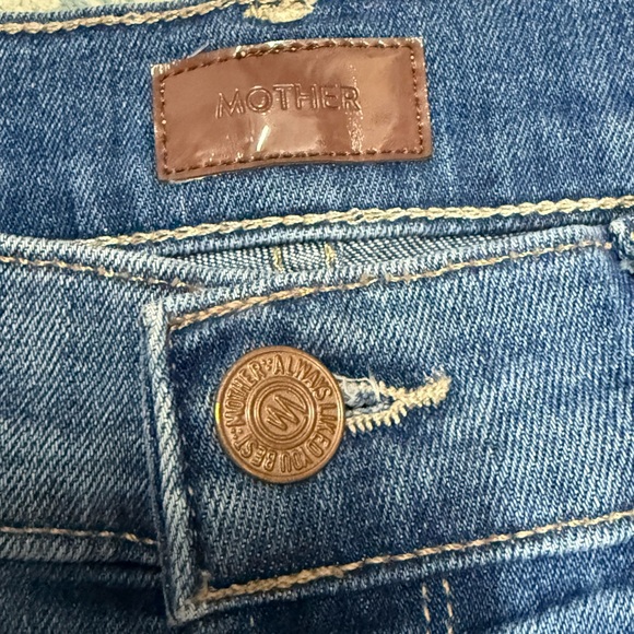 MOTHER Classic Blue Wide Leg Jeans - Picture 4 of 6